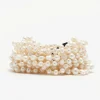 Monies 16 Strand Baroque, Freshwater Pearl And Leather Bracelet