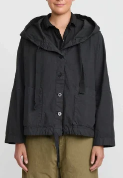 Album di Famiglia Album Di Famigia Cotton Hooded Cc Jacket In Charcoal Grey