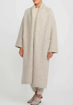 Lauren Manoogian Alpaca Long Shawl Cardigan In Pebble Grey