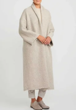 Lauren Manoogian Alpaca Long Shawl Cardigan In Pebble Grey