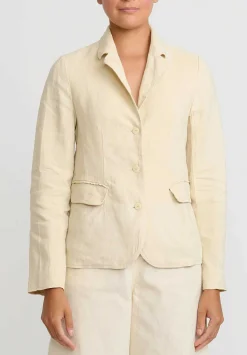 Chez Vidalenc Antique Linen Simple Jacket In Natural