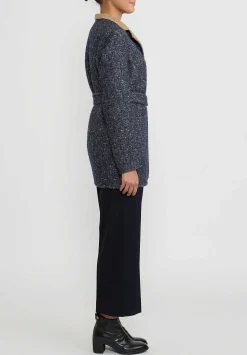 Nanna Pause Baby Alpaca & Wool Reversible Aaron Coat In Blue & Camel Brown