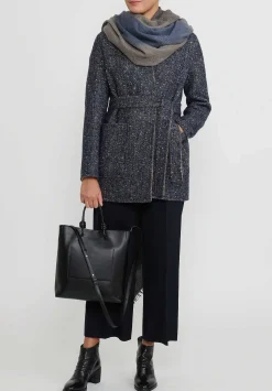 Nanna Pause Baby Alpaca & Wool Reversible Aaron Coat In Blue & Camel Brown