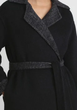 Nanna Pause Baby Alpaca And Virgin Wool Dave Wrap Coat In Blue Mini Check