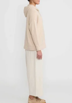 Lauren Manoogian Baby Alpaca Hooded Cardigan In Alabaster White