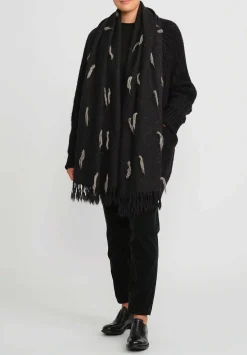 Lauren Manoogian Baby Alpaca Ribbed Saddle Cardigan In Black & White Fleck