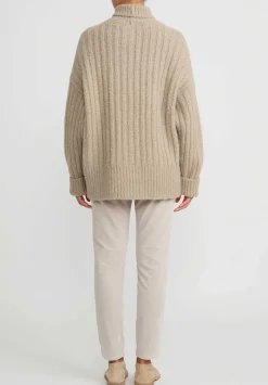 Lauren Manoogian Baby Alpaca Ribbed Turtleneck In Stoneware Natural