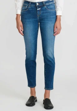 Closed Baker Cropped Cotton Denim Jeans In Dark Blue