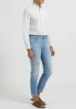 Closed Baker'' Distressed & Cropped Narrow Jeans In Light Blue