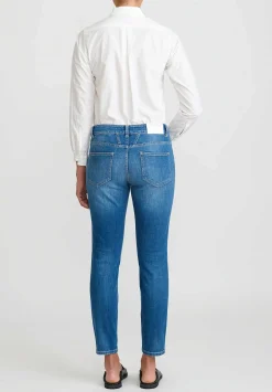 Closed Baker Mid-Rise Distressed Jeans In Mid Blue