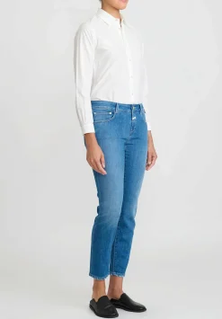 Closed Baker Mid-Rise Jeans In Faded Dark Blue