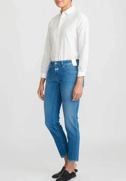 Closed Baker Mid-Rise Jeans In Faded Dark Blue