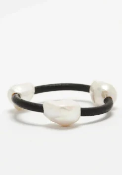 Monies Baroque Pearl And Leather Bangle Bracelet Iii