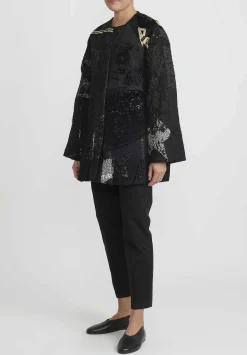 By Walid Beaded And Embroidered Silk Victorian Jackie Jacket In Black And White