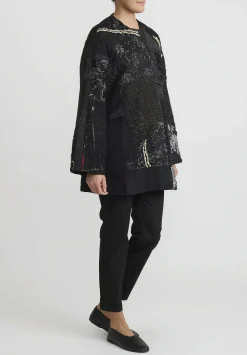 By Walid Beaded And Embroidered Silk Victorian Jackie Jacket In Black And White