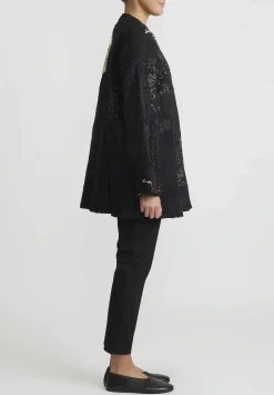 By Walid Beaded And Embroidered Silk Victorian Jackie Jacket In Black And White
