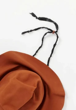 Horisaki Design & Handel Beaver Fur Felt Wrinkled Hat With Earflaps In Rust Orange