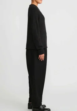 Lauren Manoogian Brushed Baby Alpaca And Merino Wool Pants In Black