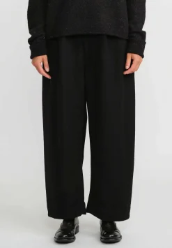 Lauren Manoogian Brushed Baby Alpaca And Merino Wool Pants In Black