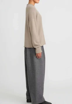 Lauren Manoogian Brushed Baby Alpaca And Merino Wool Pants In Charcoal Grey