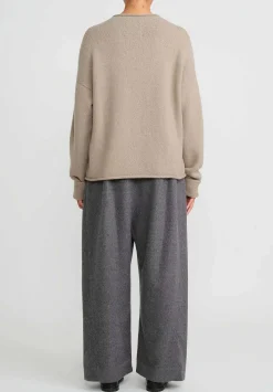 Lauren Manoogian Brushed Baby Alpaca And Merino Wool Pants In Charcoal Grey