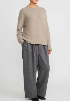 Lauren Manoogian Brushed Baby Alpaca And Merino Wool Pants In Charcoal Grey