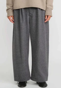 Lauren Manoogian Brushed Baby Alpaca And Merino Wool Pants In Charcoal Grey