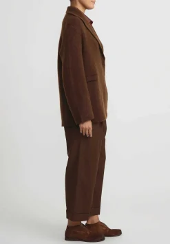 Boboutic Cashmere & Silk Knit Jacket In Tobacco Brown