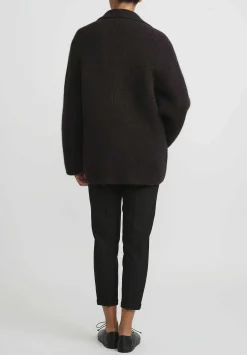 Boboutic Cashmere & Silk Knit Jacket In Ebano Brown