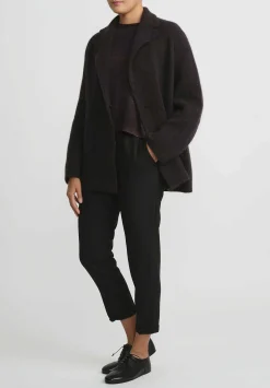 Boboutic Cashmere & Silk Knit Jacket In Ebano Brown
