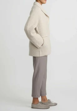 Boboutic Cashmere & Silk Knit Jacket In Natural White