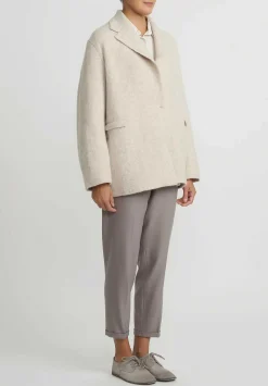 Boboutic Cashmere & Silk Knit Jacket In Natural White