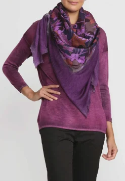 Avant Toi Cashmere & Silk One-Of-A-Kind Foulard Scarf In Nero Orchid Purple