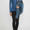 Avant Toi Cashmere & Silk Quadrello Dark Flowers Scarf In Nero Turquoise