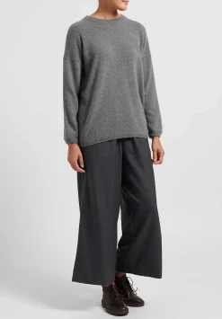 Kaval Cashmere And Sable Crewneck Sweater In Grey