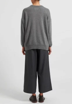 Kaval Cashmere And Sable Crewneck Sweater In Grey