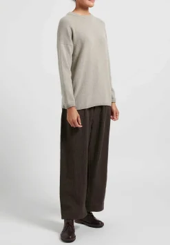 Kaval Cashmere And Sable Crewneck Sweater In Light Mocha Natural