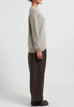 Kaval Cashmere And Sable Crewneck Sweater In Light Mocha Natural