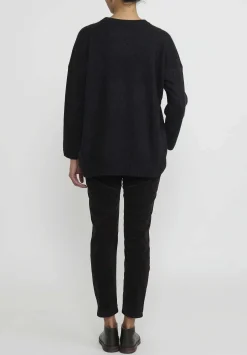 Kaval Cashmere And Sable Crewneck Sweater In Charcoal Grey