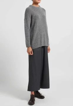 Kaval Cashmere And Sable Loose Knit Sweater In Grey Tweed