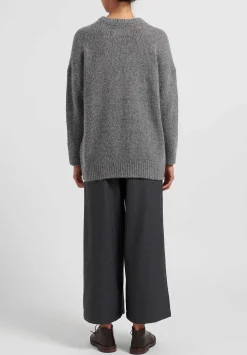 Kaval Cashmere And Sable Loose Knit Sweater In Grey Tweed