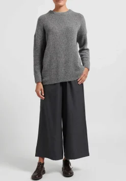 Kaval Cashmere And Sable Loose Knit Sweater In Grey Tweed