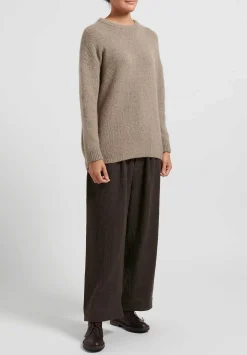 Kaval Cashmere And Sable Loose Knit Sweater In Natural
