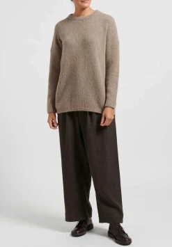 Kaval Cashmere And Sable Loose Knit Sweater In Natural