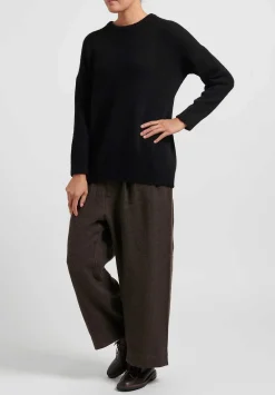 Kaval Cashmere And Sable Loose Knit Sweater In Black