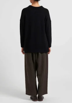 Kaval Cashmere And Sable Loose Knit Sweater In Black