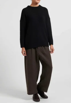Kaval Cashmere And Sable Loose Knit Sweater In Black