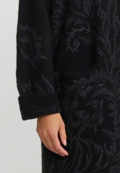 Lainey Keogh Cashmere And Silk Embroidered Cocoon Coat In Black