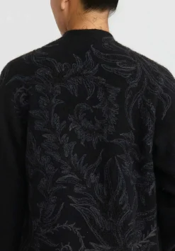 Lainey Keogh Cashmere And Silk Embroidered Cocoon Coat In Black
