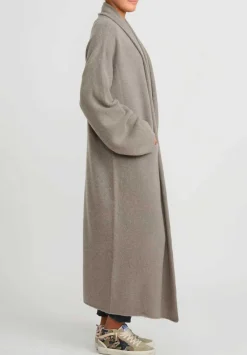 Frenckenberger Cashmere Big Cardigan Coat In Mole Grey